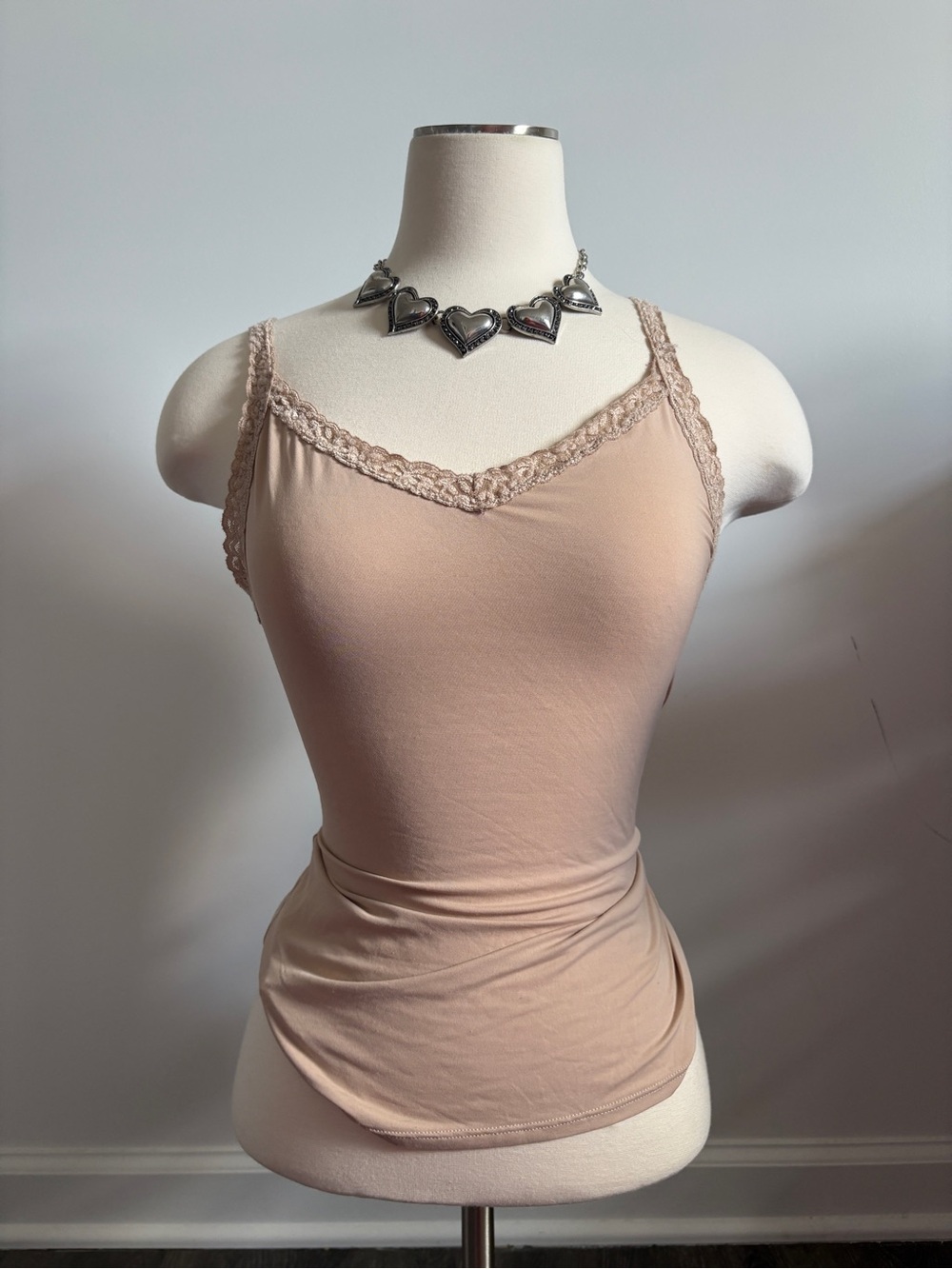 Y2K Beige Lace Trim Cami Top | Fairycore